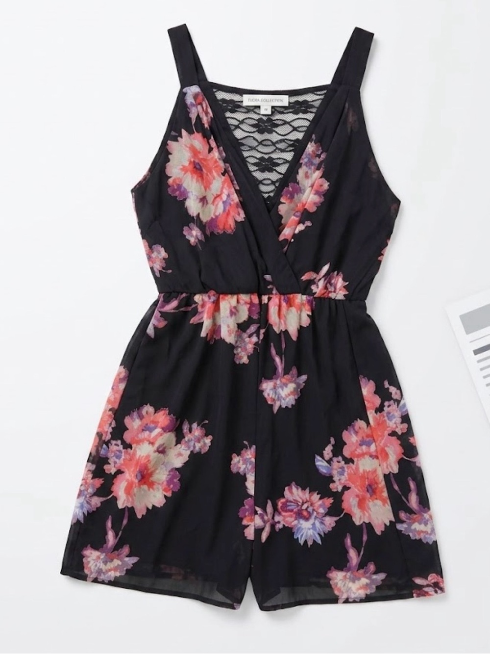 Final Touch Floral Lace-Back Mini Dress - Women's Size M - Like New